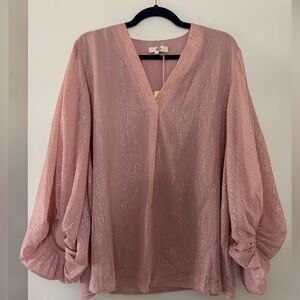 Pink shimmer blouse by Entro NWT